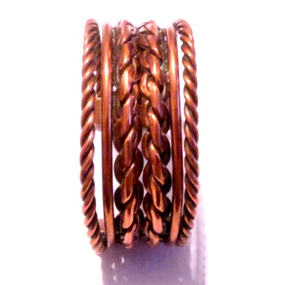 Vintage Twisted Copper Cuff Bracelet - Picture 2 of 6